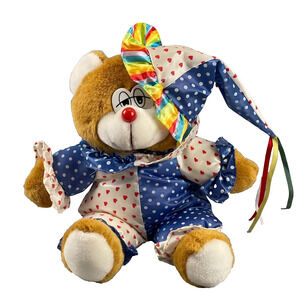 Vintage Superior Toy Plush Bear in Clown Costume 15 In Toy Circus Circus 1993